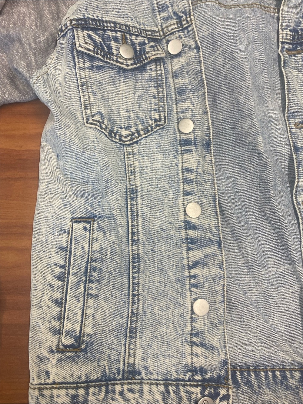 Original Use Denim Jacket Men S Sweatshirt Hoodie Acid Wash Lightweight Pockets - Picture 3 of 13